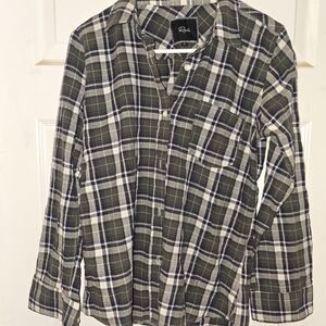 #310 Rails Green and White Plaid Casual Shirt